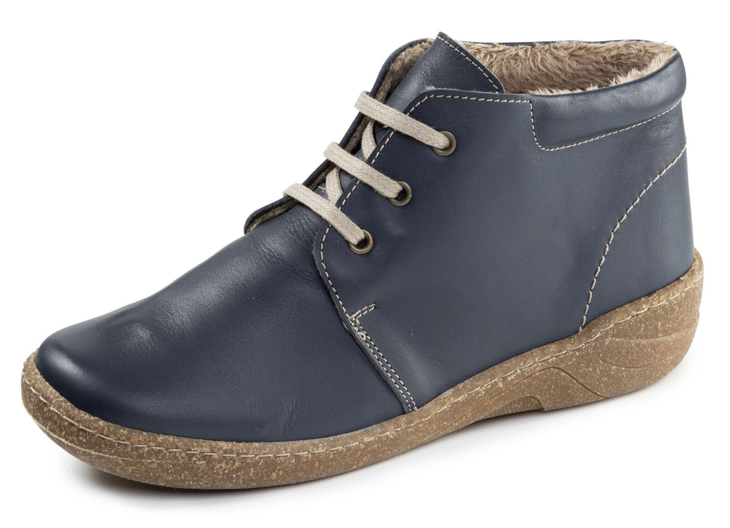 ELENA EDEN, gefütterte Damen-Boots, Weite G, mit herausnehmbarem Fußbett, Blau, Größe 36 von ELENA EDEN