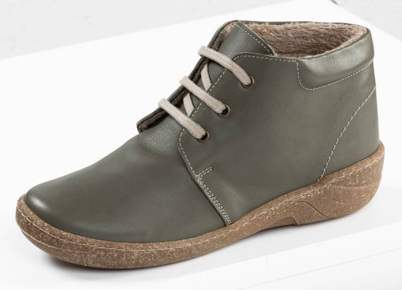 ELENA EDEN, gefütterte Damen-Boots, Weite G, mit herausnehmbarem Fußbett, Oliv, Größe 36 von ELENA EDEN