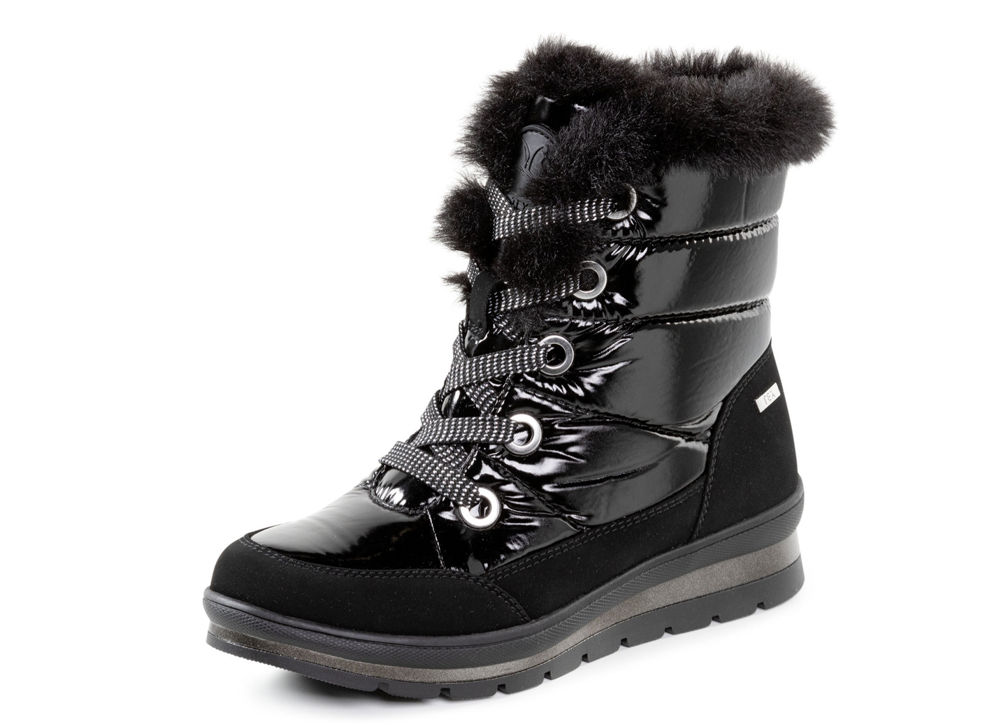 ELENA EDEN, gefütterte Damen-Boots, Winterschuhe, Weite G, mit herausnehmbarem Fußbett, Größe 6 1/2, Schwarz von ELENA EDEN