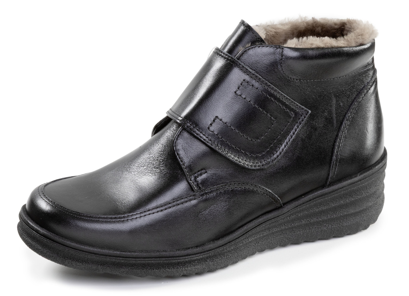 ELENA EDEN, gefütterte Damen-Boots, Winterschuhe, Weite H, mit Lammfell, Schwarz, Größe 40 von ELENA EDEN