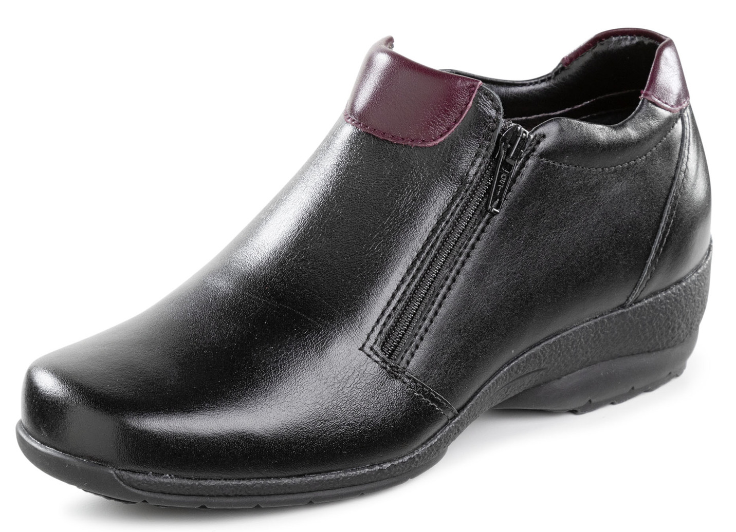 ELENA EDEN, gefütterte Damen-Boots, Winterschuhe, Weite H, mit Lammfell, Schwarz-Bordeaux, Größe 36 von ELENA EDEN