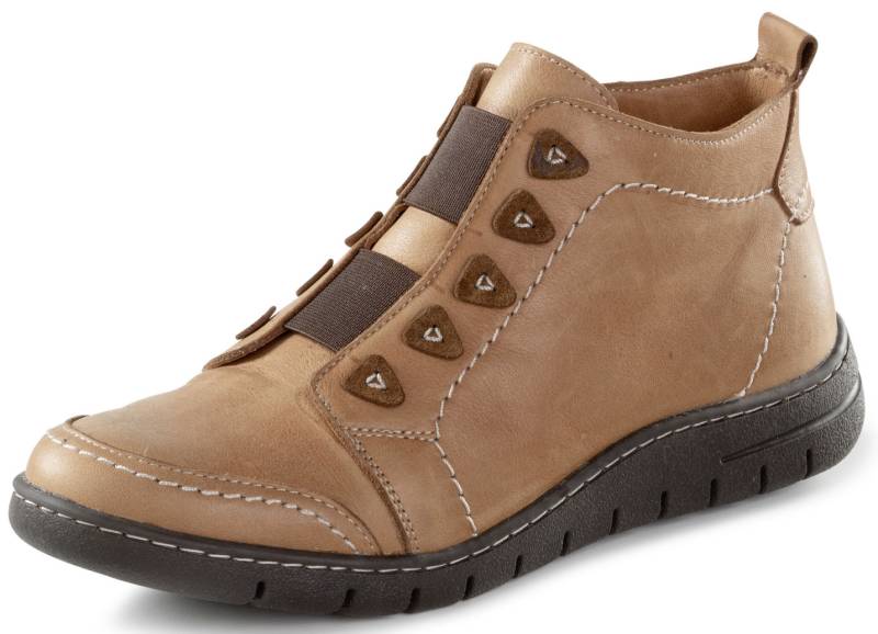 ELENA EDEN, gefütterte Damen-Boots, Winterschuhe, Weite H, mit herausnehmbarem Fußbett, Camel, Größe 39 von ELENA EDEN