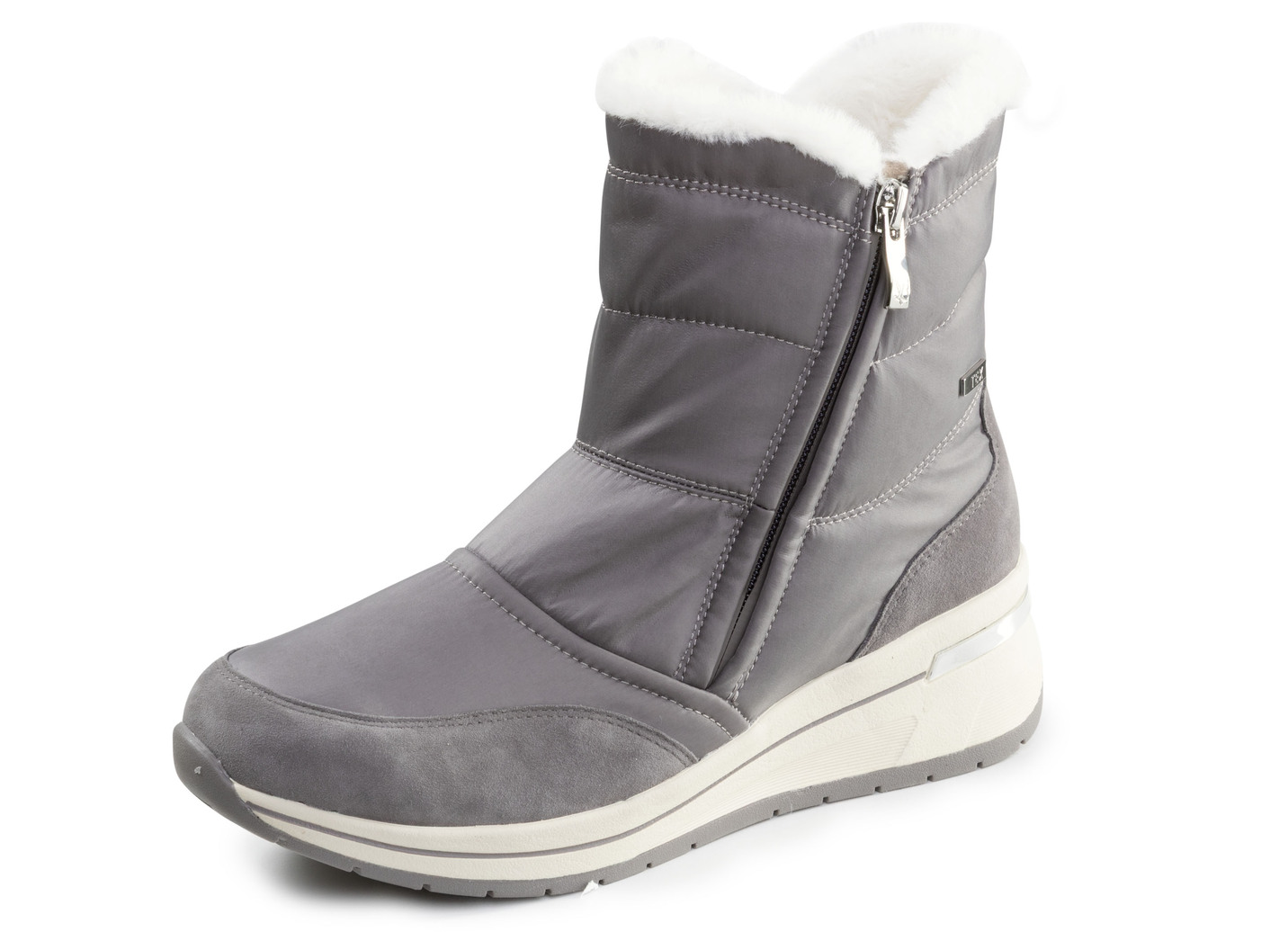 ELENA EDEN, gefütterte Damen-Boots, Winterschuhe, Weite H, mit herausnehmbarem Fußbett, Grau, Größe 41 von ELENA EDEN