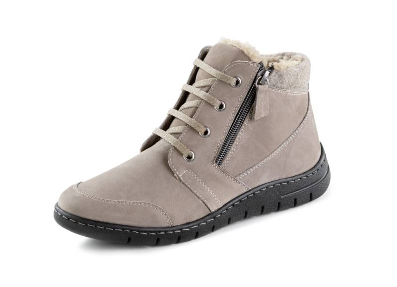 ELENA EDEN, gefütterte Damen-Boots, Winterschuhe, Weite H, mit herausnehmbarem Fußbett, Taupe, Größe 38 von ELENA EDEN