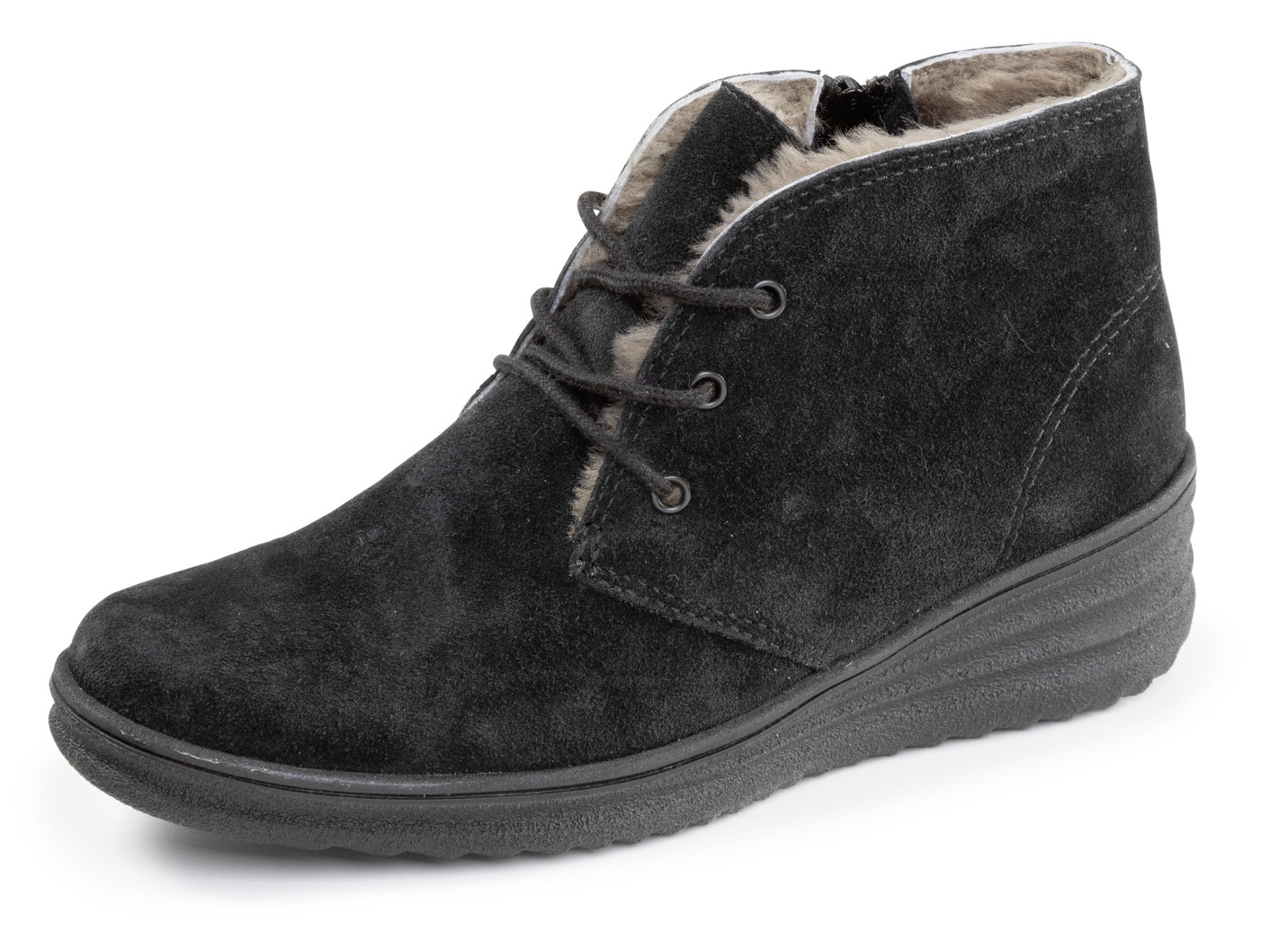 ELENA EDEN, gefütterte Damen-Boots, Winterschuhe, mit Lammfell, Schwarz, Größe 37 von ELENA EDEN