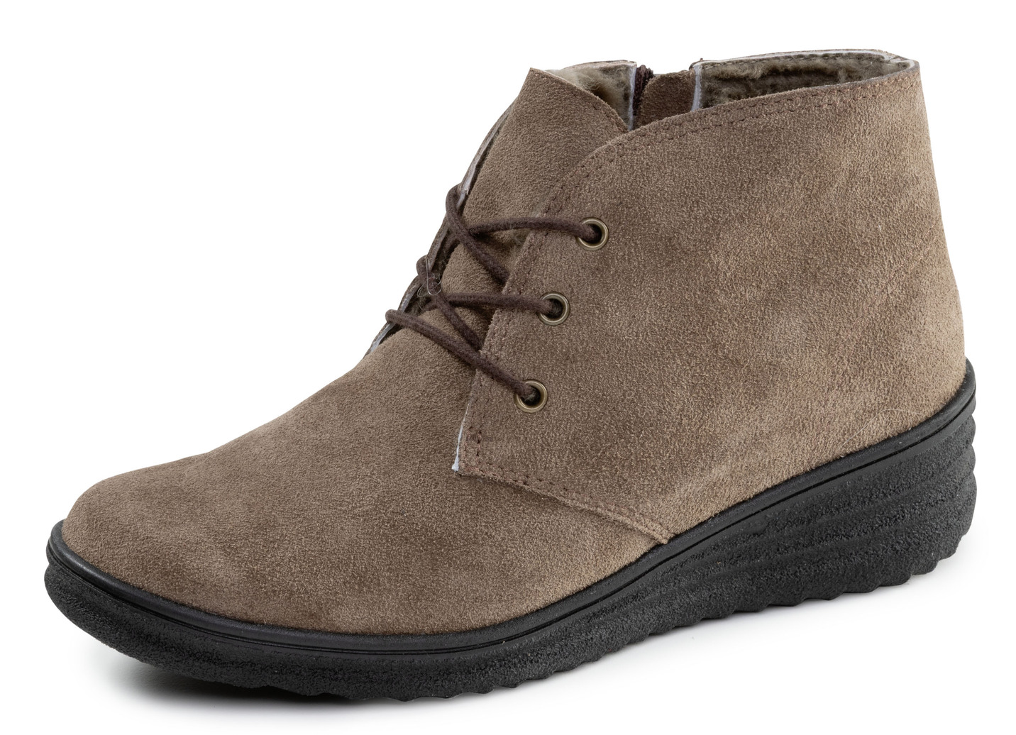 ELENA EDEN, gefütterte Damen-Boots, Winterschuhe, mit Lammfell, Taupe, Größe 36 von ELENA EDEN
