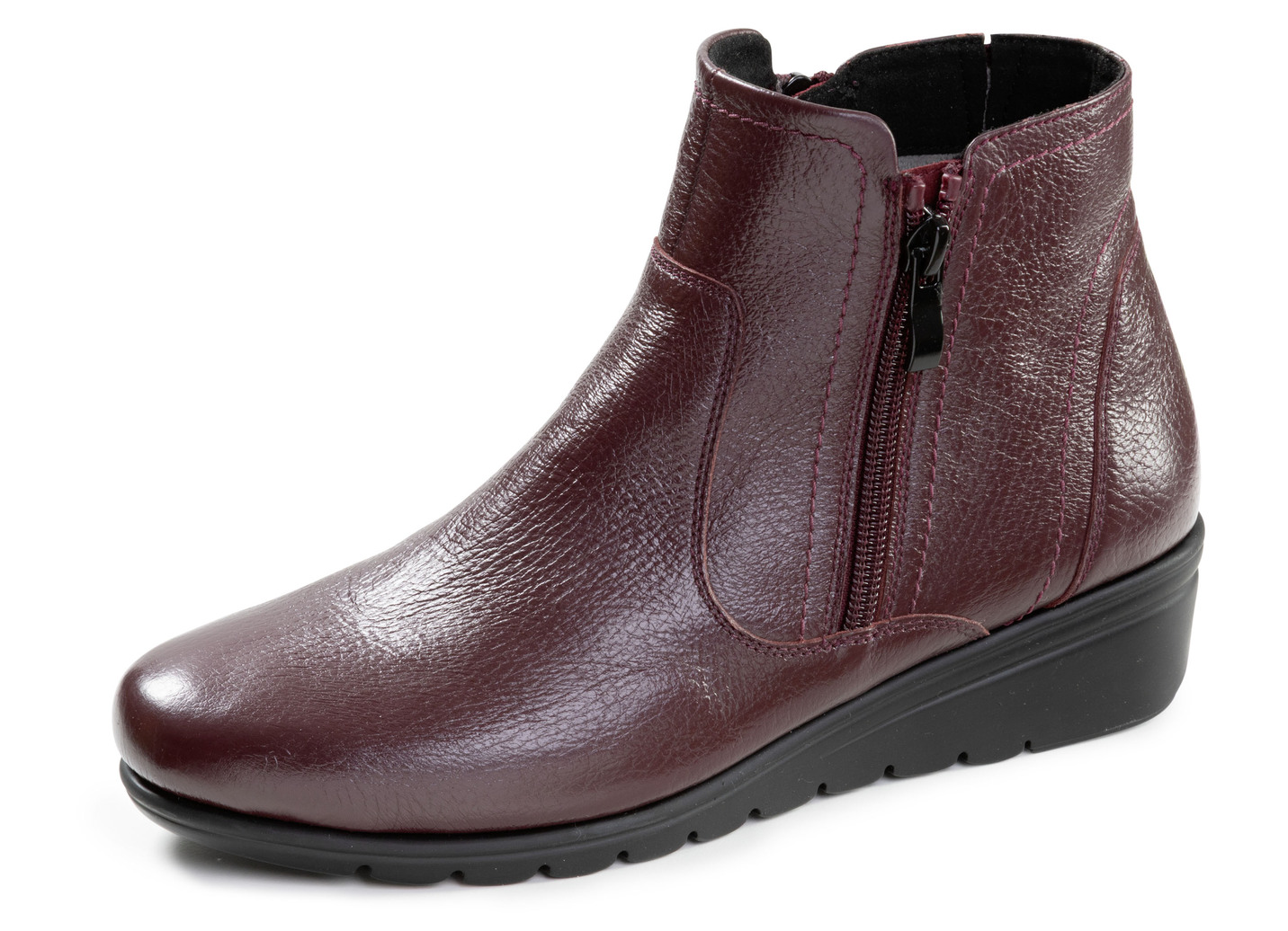ELENA EDEN, gefütterte Damen-Stiefeletten, Winterschuhe, Weite G, mit Reißverschluss, Bordeaux, Größe 42 von ELENA EDEN
