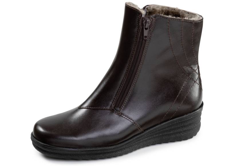 ELENA EDEN, gefütterte Damen-Stiefeletten, Winterschuhe, Weite H, mit Lammfell, Mokka, Größe 36 von ELENA EDEN