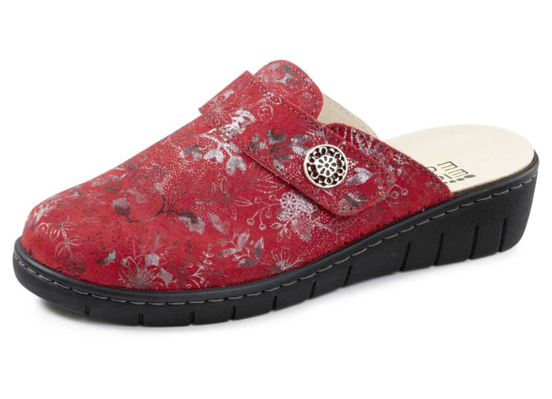 ELENA EDEN, klassiche Damen-Clogs, Weite H, mit herausnehmbarem Fußbett, Rot, Größe 37 von ELENA EDEN