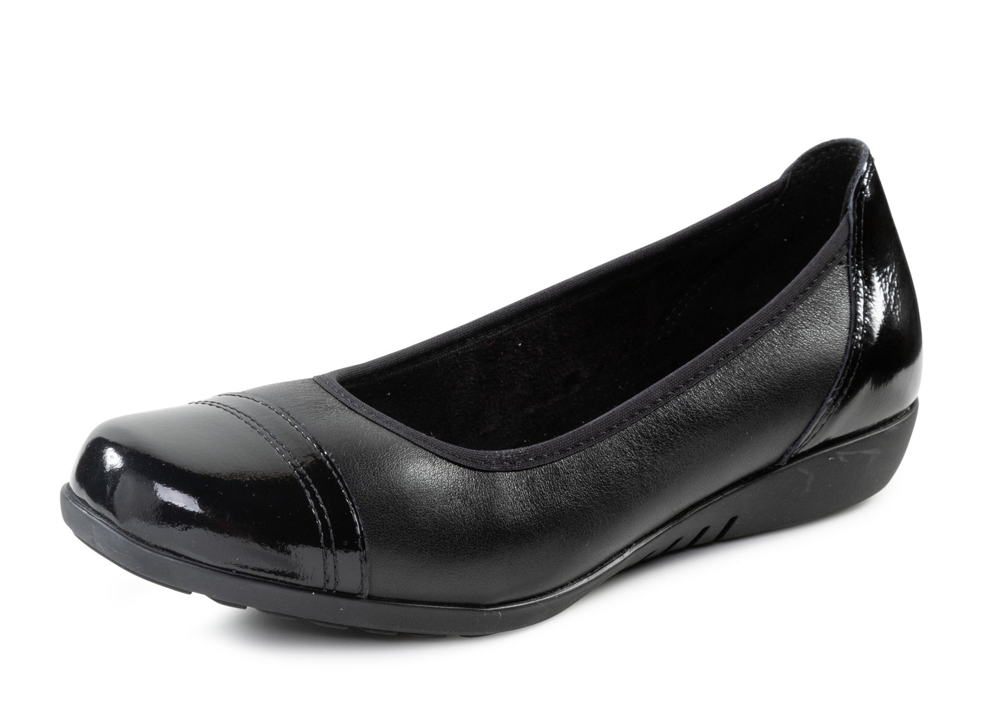 ELENA EDEN, klassische Damen-Ballerinas, Weite G, mit herausnehmbarem Fußbett, Schwarz, Größe 42 von ELENA EDEN