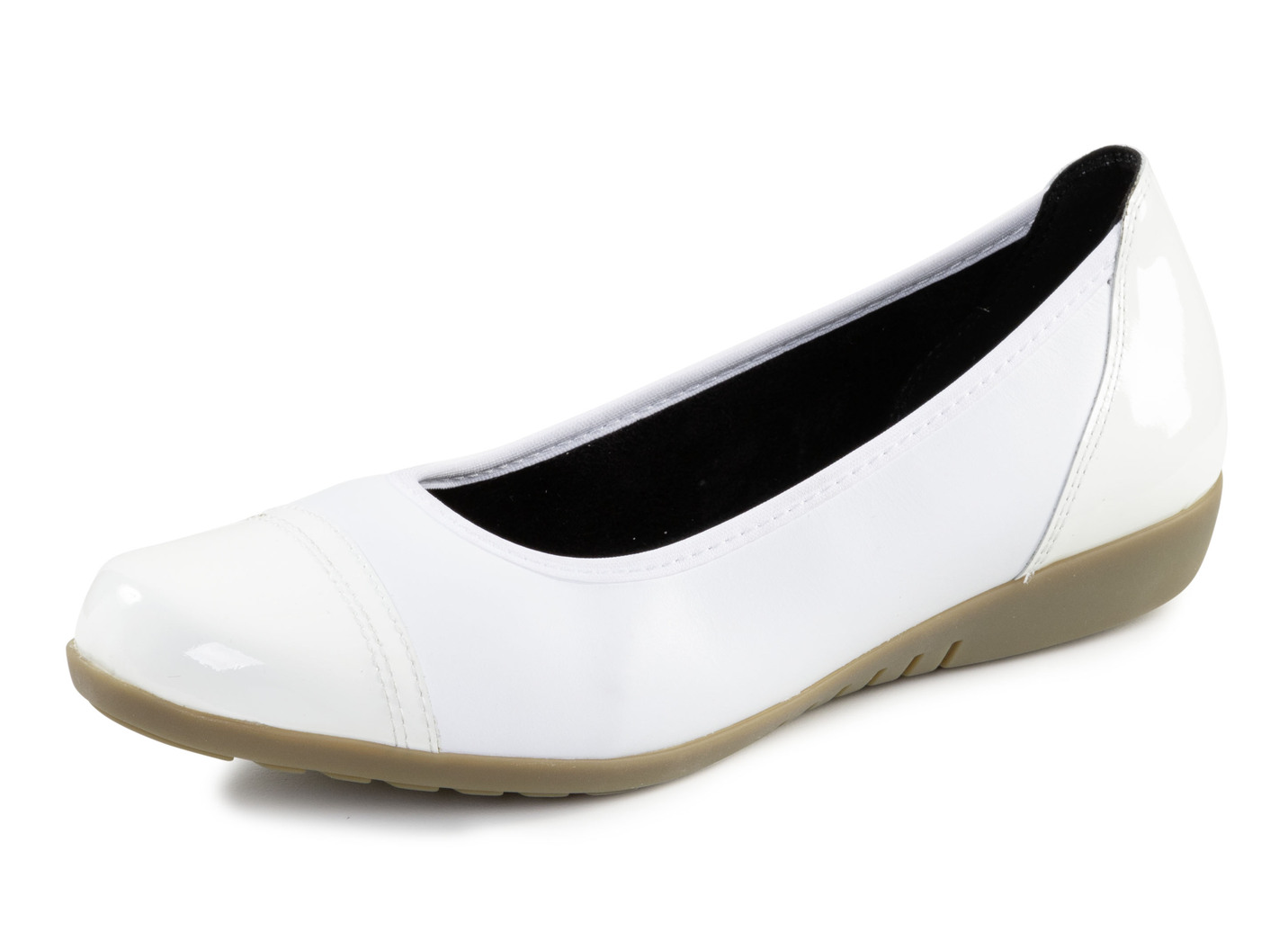 ELENA EDEN, klassische Damen-Ballerinas, Weite G, mit herausnehmbarem Fußbett, Weiss, Größe 42 von ELENA EDEN