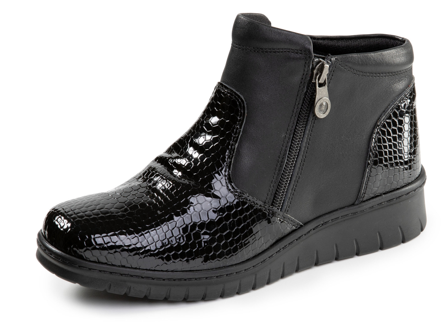 ELENA EDEN, komfortable Damen-Boots, Weite H, mit herausnehmbarem Fußbett, Schwarz, Größe 39 von ELENA EDEN