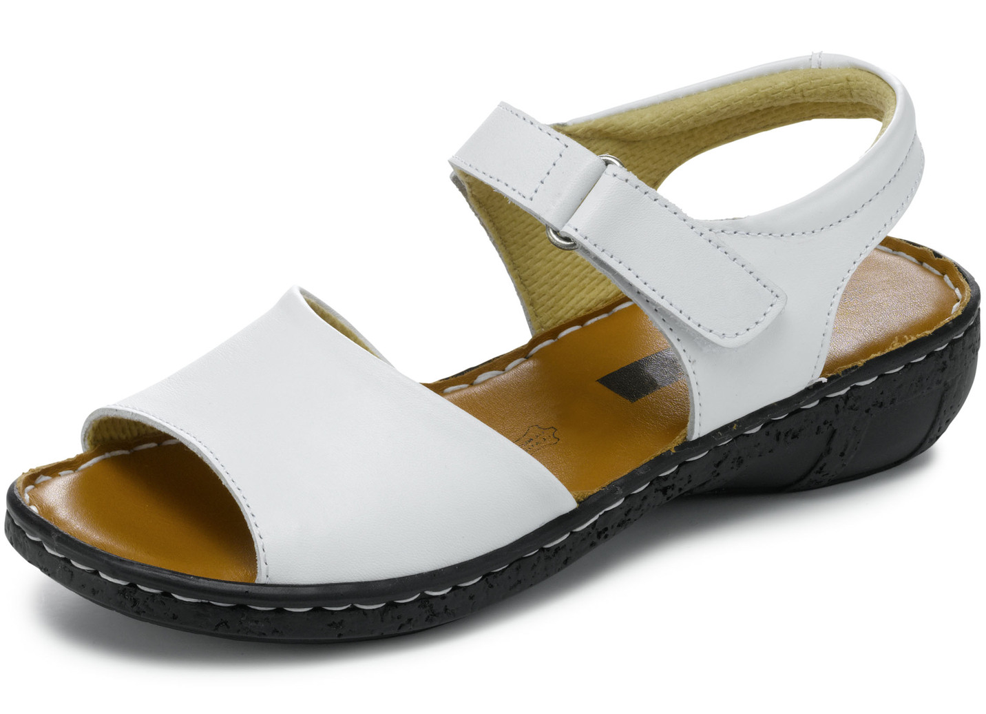 ELENA EDEN, modische Damen-Sandalen, Weite G, mit Klettverschluss, Weiss, Größe 42 von ELENA EDEN