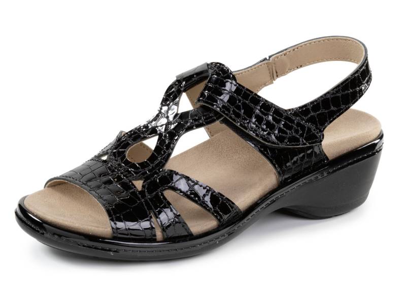 ELENA EDEN, schicke Damen-Sandalen, Weite H, mit herausnehmbarem Fußbett, Schwarz, Größe 37 von ELENA EDEN