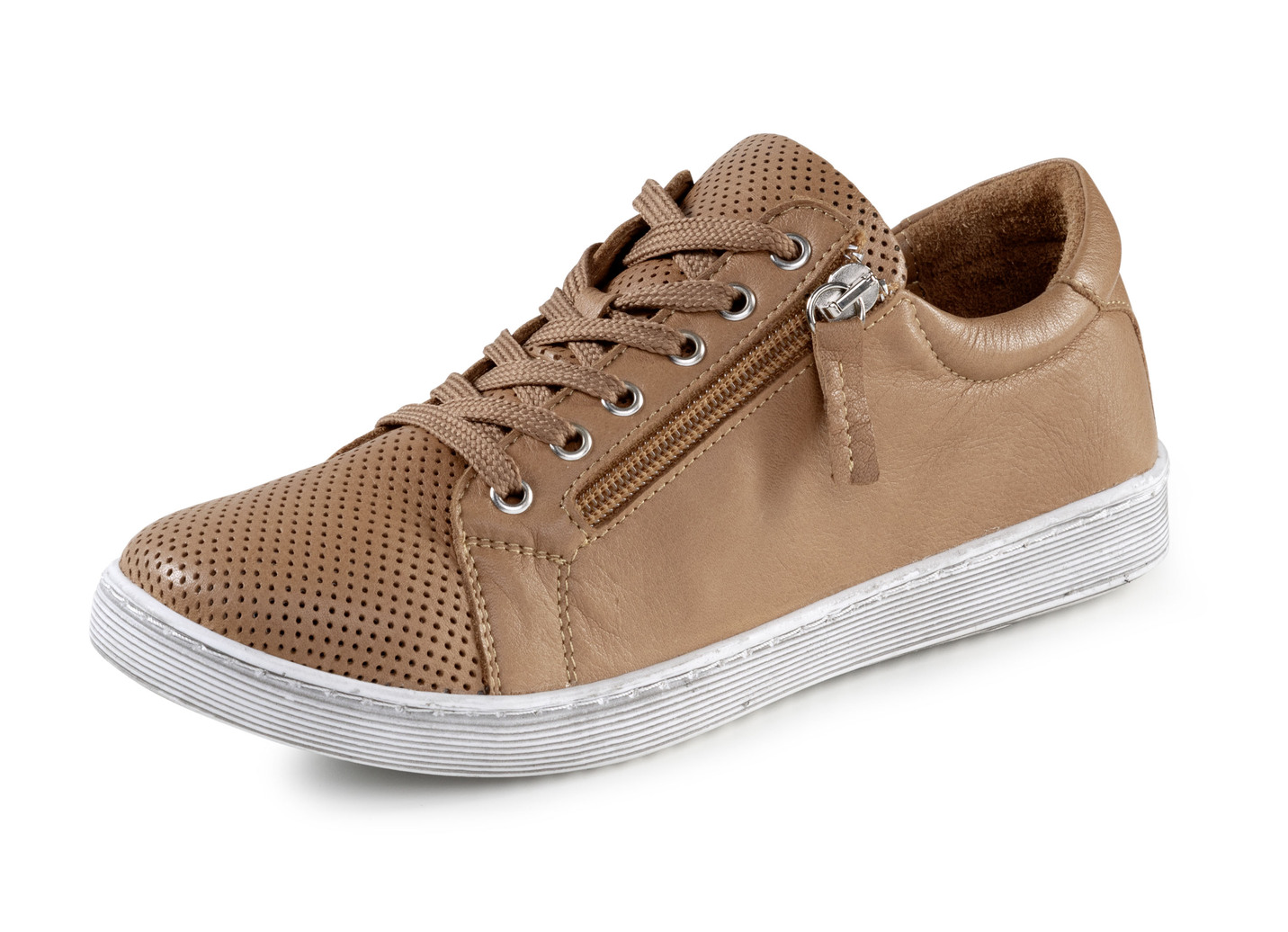 ELENA EDEN, sommerliche Damen-Schnürschuhe, mit herausnehmbarem Fußbett, Cognac, Größe 40 von ELENA EDEN