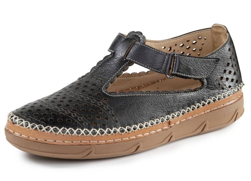 ELENA EDEN, sommerliche Damen-Slipper, Weite H, mit Klettverschluss, Schwarz, Größe 40 von ELENA EDEN