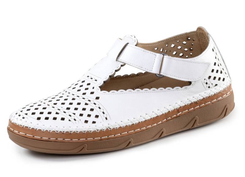 ELENA EDEN, sommerliche Damen-Slipper, Weite H, mit Klettverschluss, Weiss, Größe 37 von ELENA EDEN