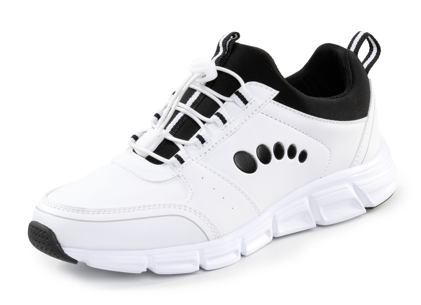 ELENA EDEN, stylische Damen-Sneaker, mit herausnehmbarem Fußbett, Weiss-Schwarz, Größe 40 von ELENA EDEN