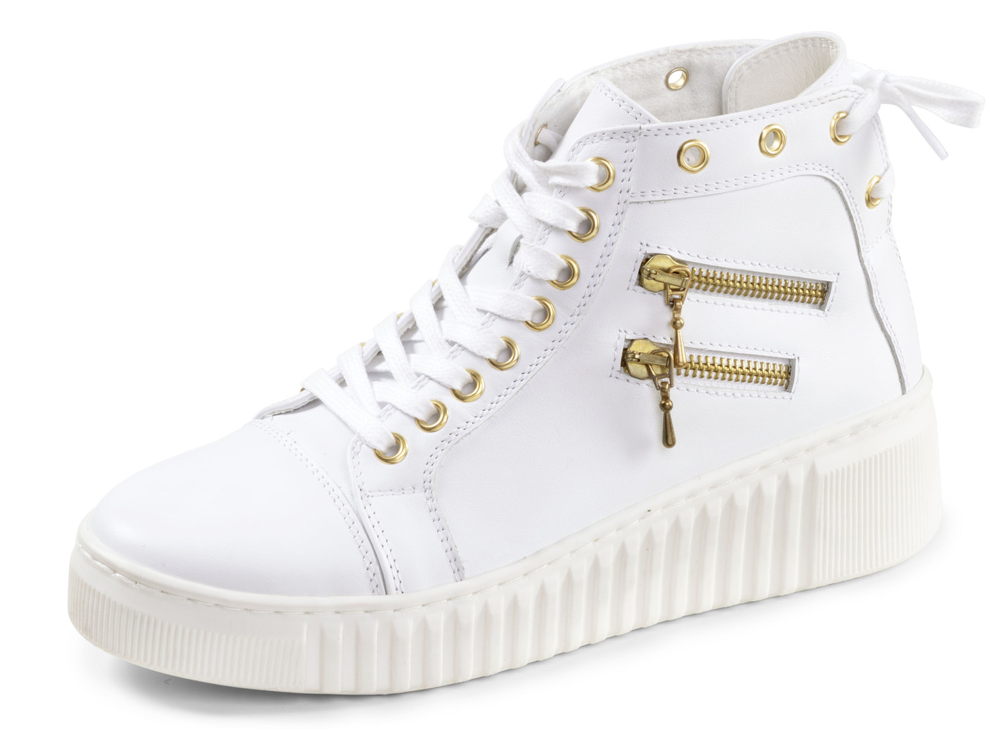 ELENA EDEN, sytlische Damen-Boots, Weite H, mit herausnehmbarem Fußbett, Weiss, Größe 36 von ELENA EDEN