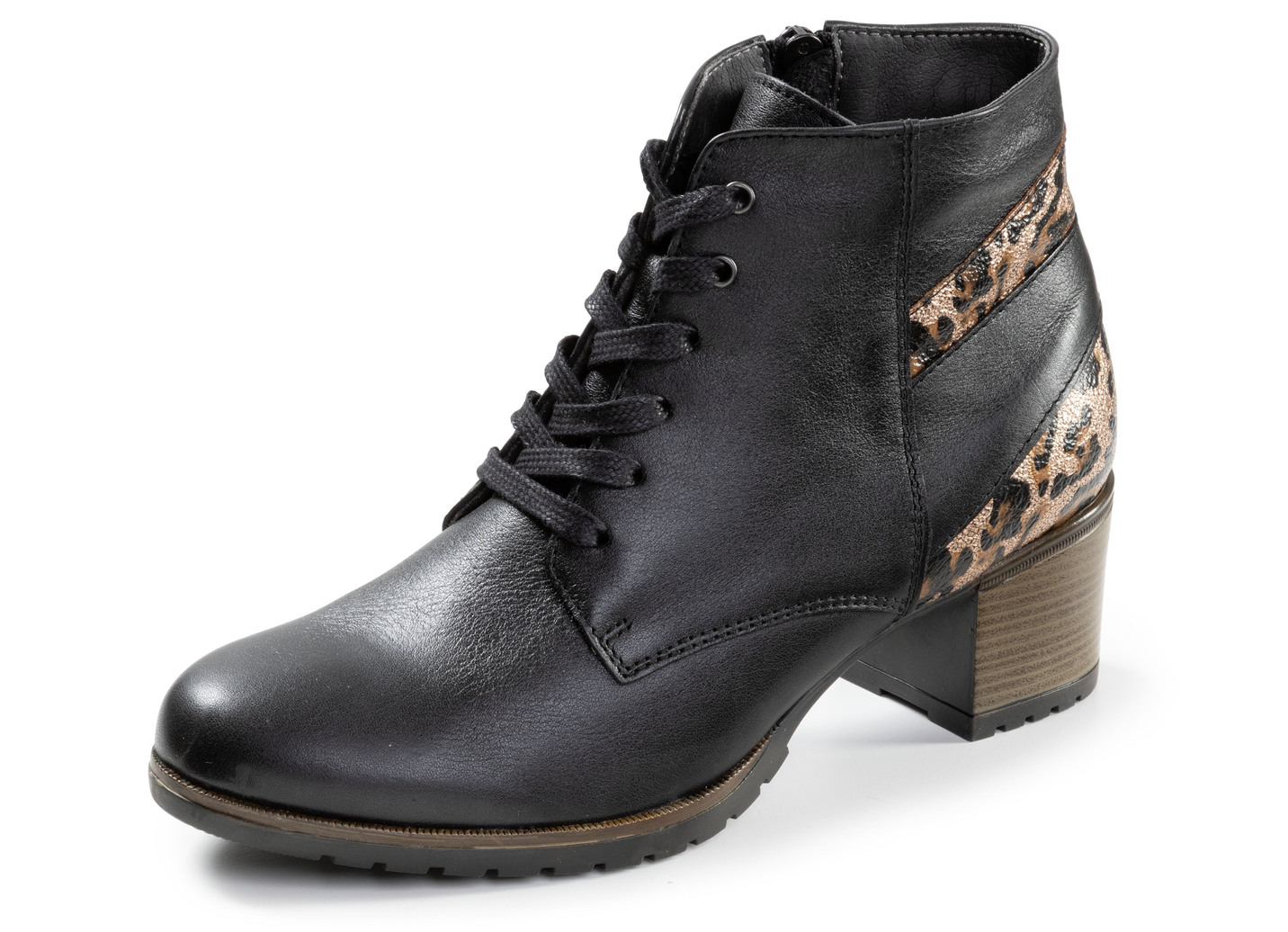 ELENA EDEN, trendige Damen-Stiefeletten, Weite G, mit herausnehmbarem Fußbett, Schwarz-Braun, Größe 36 von ELENA EDEN