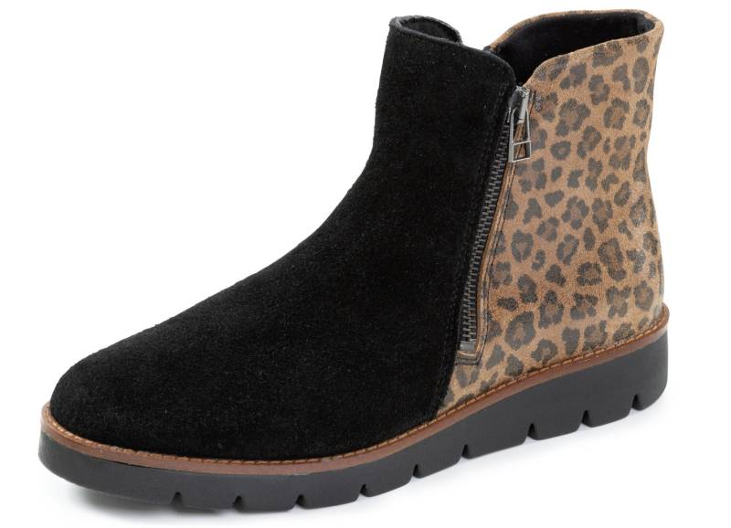 ELENA EDEN, trendige Damen-Stiefeletten, Weite G, mit herausnehmbarem Fußbett, Schwarz-Braun, Größe 37 von ELENA EDEN