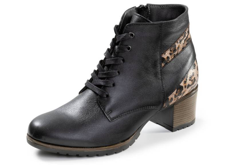 ELENA EDEN, trendige Damen-Stiefeletten, Weite G, mit herausnehmbarem Fußbett, Schwarz-Braun, Größe 39 von ELENA EDEN