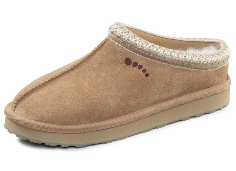 ELENA EDEN, warme Damen-Clogs, mit Lammfell, Camel, Größe 37 von ELENA EDEN