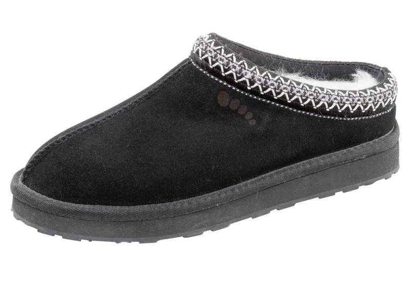 ELENA EDEN, warme Damen-Clogs, mit Lammfell, Schwarz, Größe 39 von ELENA EDEN