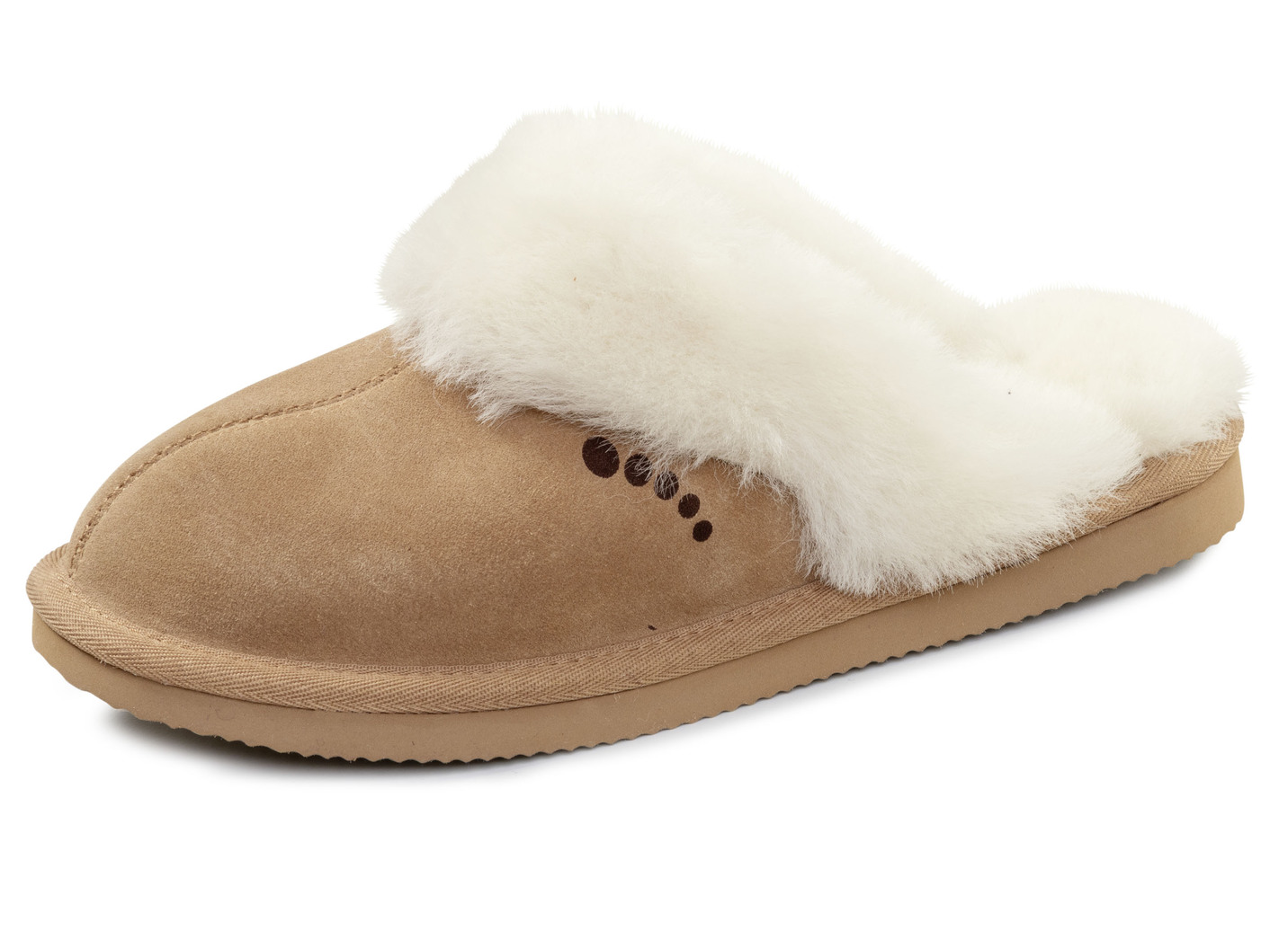 ELENA EDEN, warme Damen-Hausschuhe, mit Lammfell, Camel, Größe 41 von ELENA EDEN