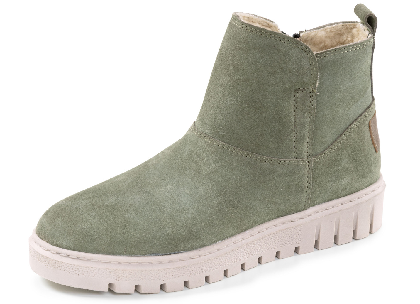 ELENA EDEN, warme Damen-Stiefeletten, Winterschuhe, Weite H, mit herausnehmbarem Fußbett, Oliv, Größe 37 von ELENA EDEN