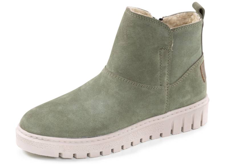 ELENA EDEN, warme Damen-Stiefeletten, Winterschuhe, Weite H, mit herausnehmbarem Fußbett, Oliv, Größe 39 von ELENA EDEN