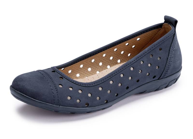 ELENA EDEN, sommerliche Damen-Ballerinas, Weite G, mit herausnehmbarem Fußbett, Marine, Größe 39 von ELENA EDEN