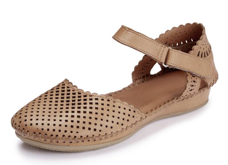 ELENA EDEN, sommerliche Damen-Sandalen, Weite G, aus Leder, Cognac, Größe 41 von ELENA EDEN