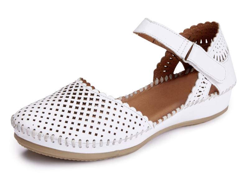 ELENA EDEN, sommerliche Damen-Sandalen, Weite G, aus Leder, Weiss, Größe 39 von ELENA EDEN