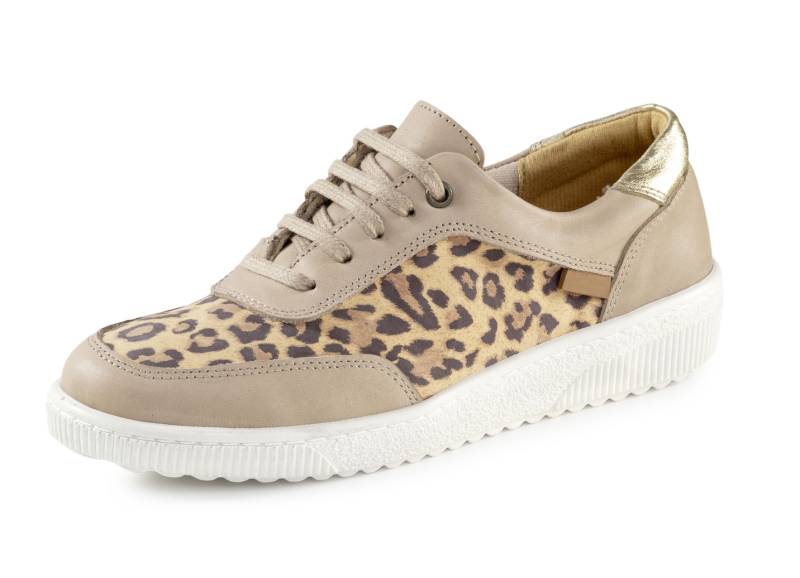 ELENA EDEN Schnürschuh mit cognacfarbenem Leo-Print, Camel-Gold, Größe 40 von ELENA EDEN