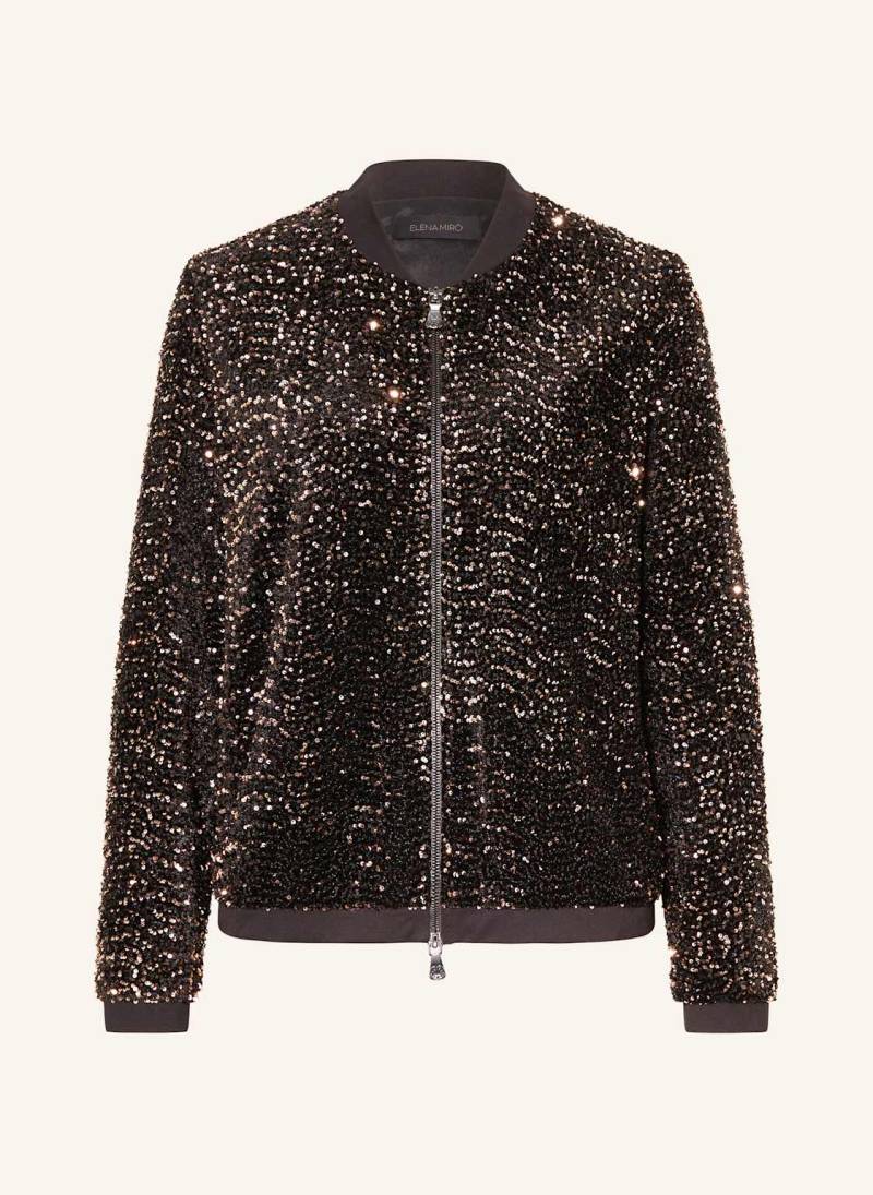 Elena Miro Blouson Mit Pailletten braun von ELENA MIRO