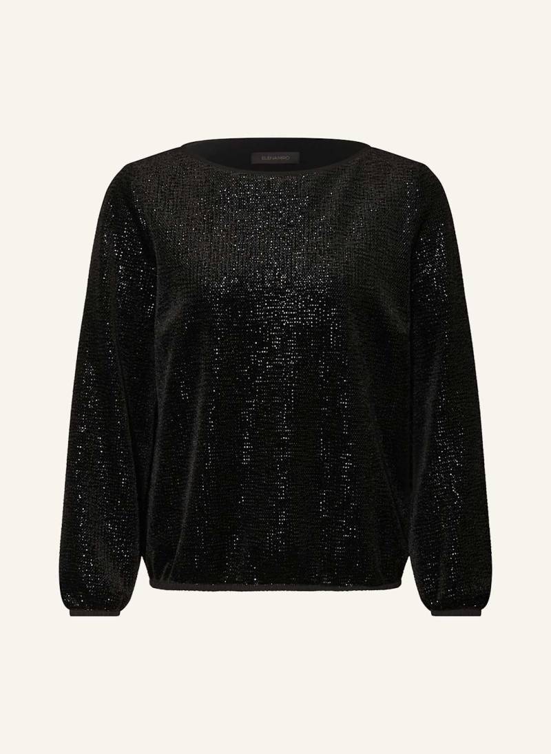 Elena Miro Blusenshirt Aus Samt schwarz von ELENA MIRO