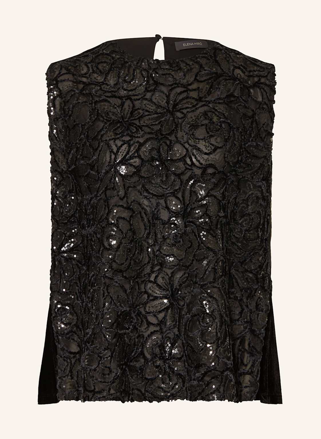 Elena Miro Blusentop Im Materialmix Mit Pailletten schwarz von ELENA MIRO