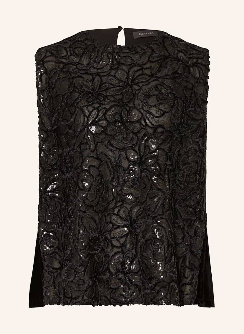 Elena Miro Blusentop Im Materialmix Mit Pailletten schwarz von ELENA MIRO