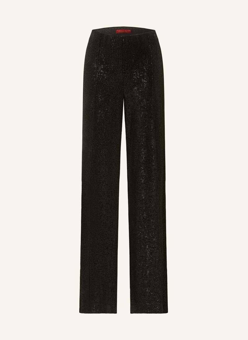 Elena Miro Marlenehose Aus Samt Mit Glitzergarn schwarz von ELENA MIRO