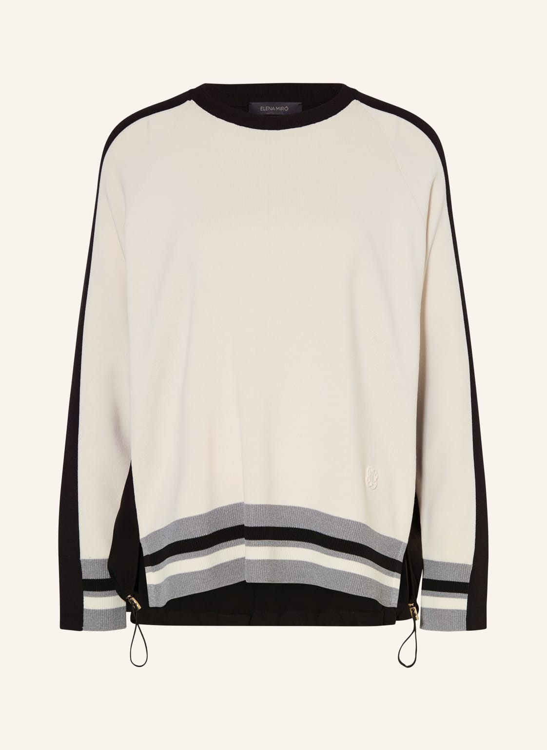 Elena Miro Pullover Im Materialmix schwarz von ELENA MIRO