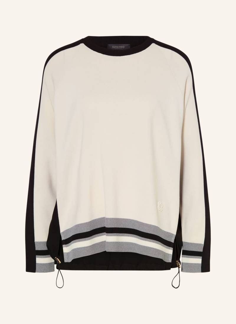 Elena Miro Pullover Im Materialmix schwarz von ELENA MIRO