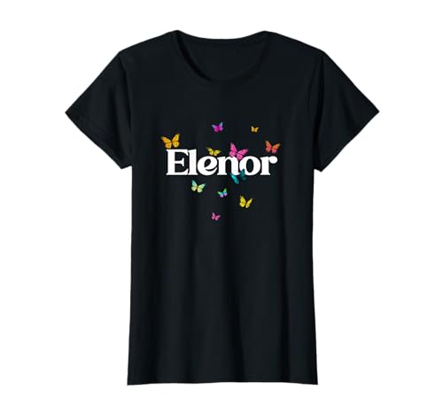 Elenor - Schöner Mädchen Name mit bunten Schmetterlingen T-Shirt Elenor - Schöner Mädchen Name mit bunten Schmetterlingen T-Shirt von ELENOR Tochter Enkel Geburtstag Geschenkideen
