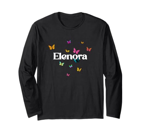 Elenora - Schöner Mädchen Name mit bunten Schmetterlingen Langarmshirt Elenora - Schöner Mädchen Name mit bunten Schmetterlingen Langarmshirt von ELENORA Tochter Enkel Geburtstag Geschenkideen