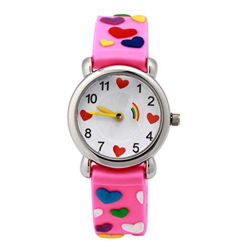 Eleoption Wasserdicht 3D Cute Cartoon runden Zifferblatt Digital Armbanduhren Time Teacher Geschenke Presents für kleine Mädchen Jungen Kids Kinder Umweltfreundlich Silikon Gummi Armbanduhr von ele ELEOPTION