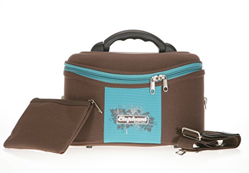 BEAUTYCASE ELEPHANT - SPEAR Kulturtasche Schminkkoffer Kosmetikkoffer mit Extra Polstertasche Braun TÜRKIS von ELEPHANT SPEAR