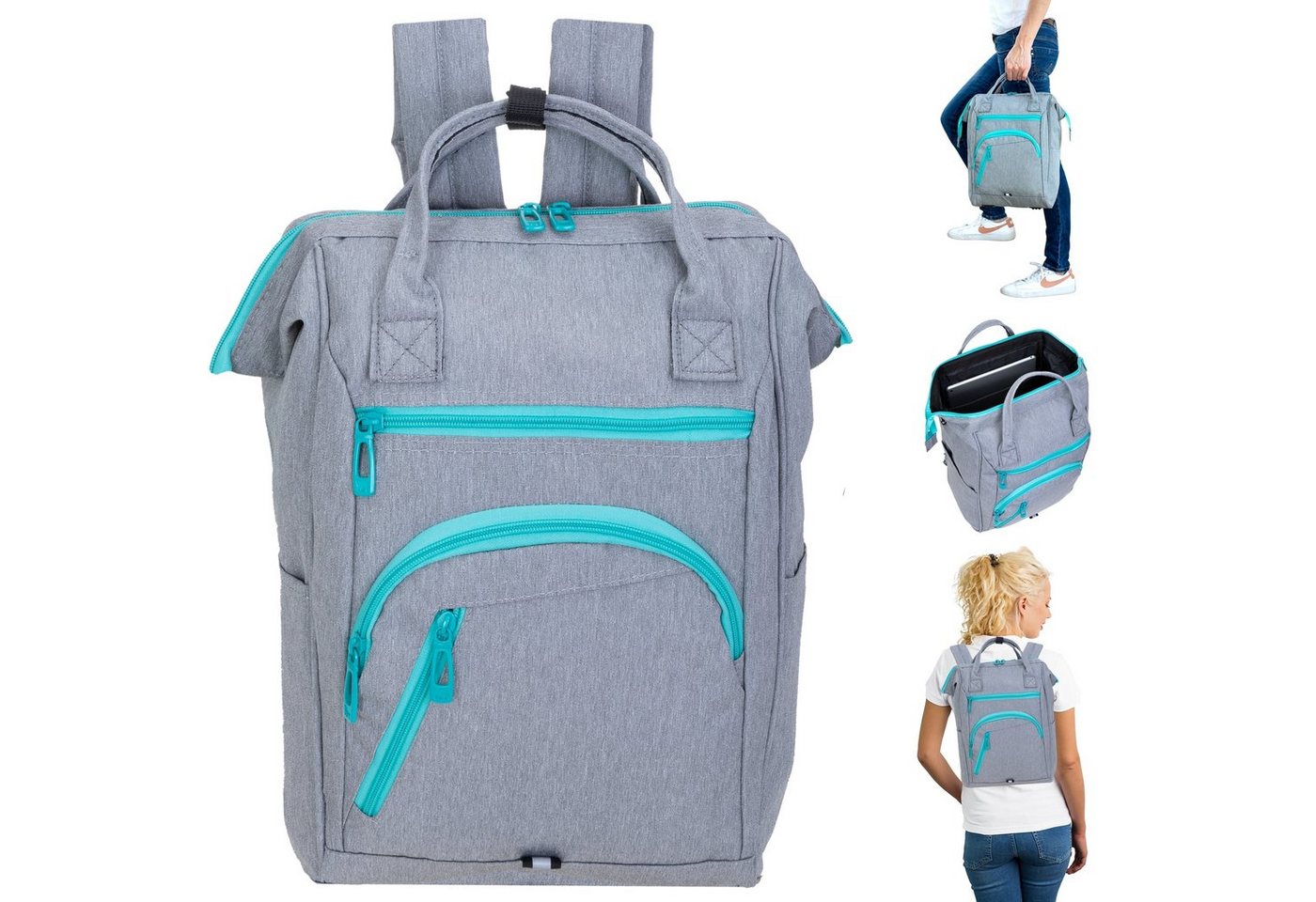 ELEPHANT Cityrucksack Finn 12830 Damenrucksack Rucksack, A4 Damen Handtasche Daypack Klappöffnung + Schlüsselbörse von ELEPHANT