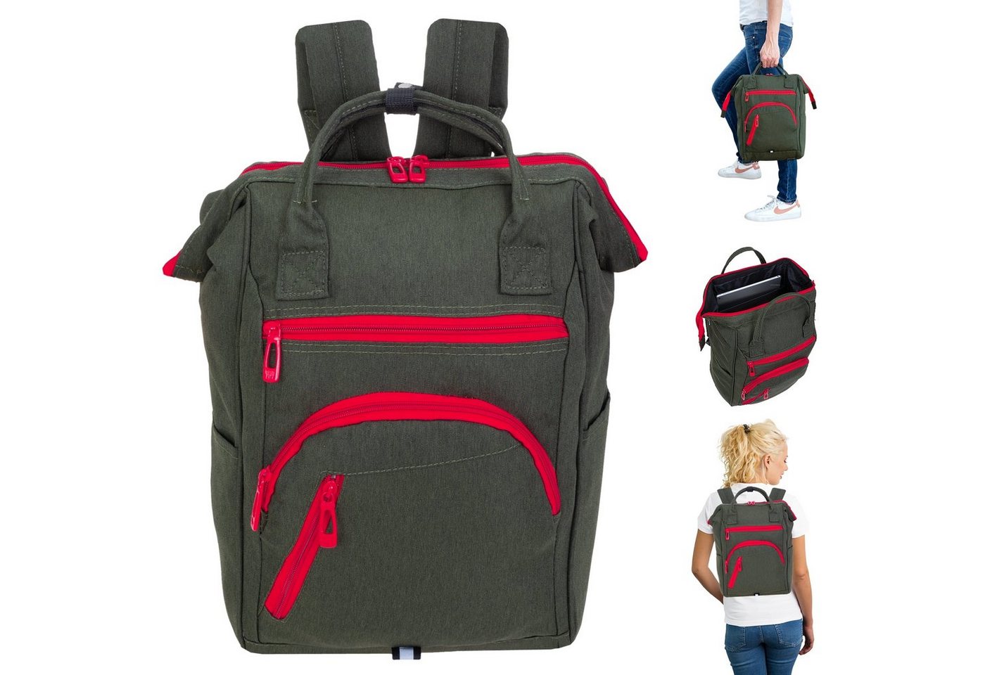 ELEPHANT Cityrucksack Finn 12830 Damenrucksack Rucksack, A4 Damen Handtasche Daypack Klappöffnung + Schlüsselbörse von ELEPHANT