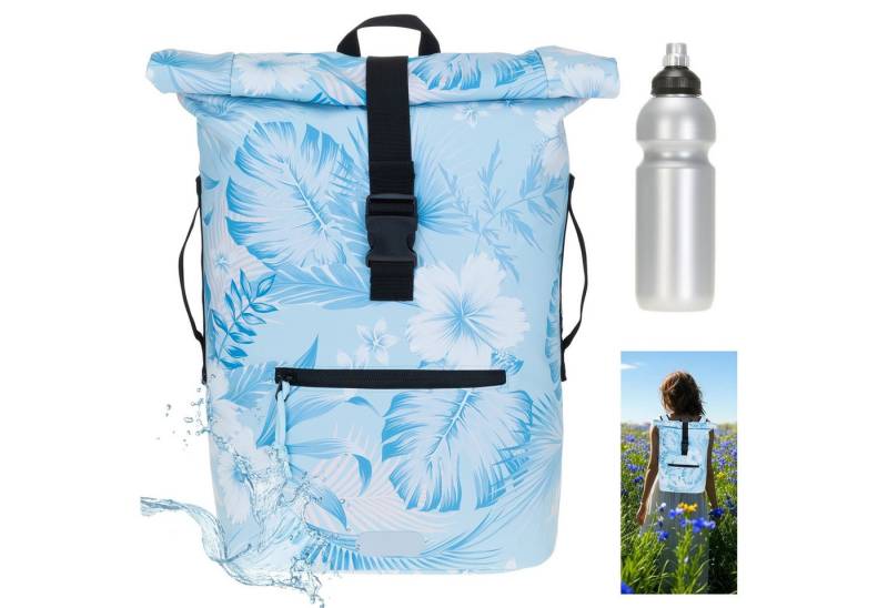 ELEPHANT Freizeitrucksack Time Bag aus Plane, Rucksack Laptoprucksack Daypack wasserabweisend + Trinkflasche von ELEPHANT