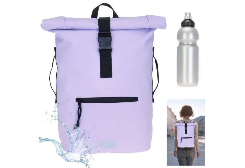 ELEPHANT Freizeitrucksack Time Bag aus Plane, Rucksack Laptoprucksack Daypack wasserabweisend + Trinkflasche von ELEPHANT